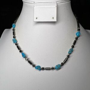 Vintage Hematite and‎ Turquoise Necklace
